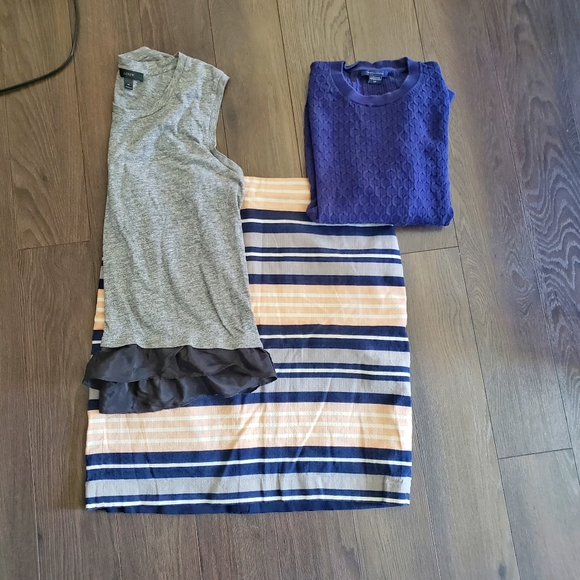 ๐๐ Ann Taylor Pink, Blue and Gray Striped Suit Skirt Size 14 ๐๐ - Picture 5 of 5